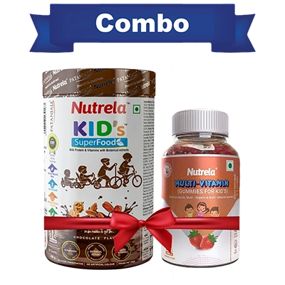 Patanjali Nutrela Kids SuperFood + Kids Multivitamin Gummies (Combo)