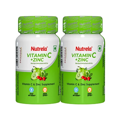 Patanjali Nutrela Vitamin C + Zinc 60 Tablets (Pack of 2)