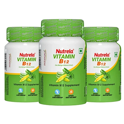 Patanjali Nutrela Vitamin B12 - 30 Veg Capsules (pack of 3)