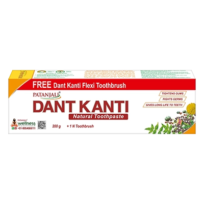 Dant Kanti Natural Toothpaste (200g) + Flexi Toothbrush 18rs