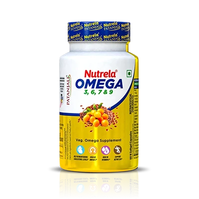 Patanjali Nutrela Omega 3 6 7 & 9 - 60 Capsules (Pack of 1)