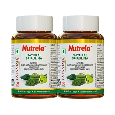 Patanjali Nutrela Natural Spirulina 60 X 2 Tablets (Pack of 2)