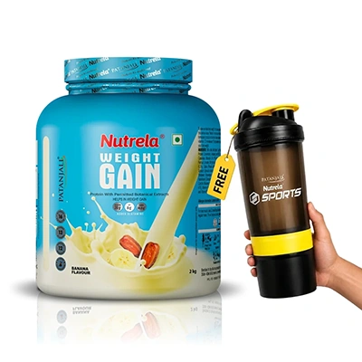 Patanjali Nutrela Weight Gain Powder - Banana Flavor + Free Shaker