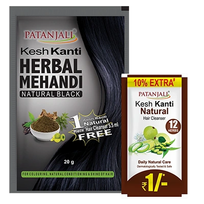 Patanjali Kesh Kanti Herbal Mehandi (Natural Black) with Free Shampoo